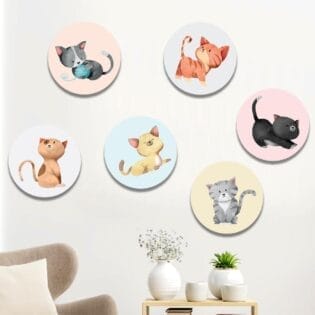 Cats cute animals wooden set