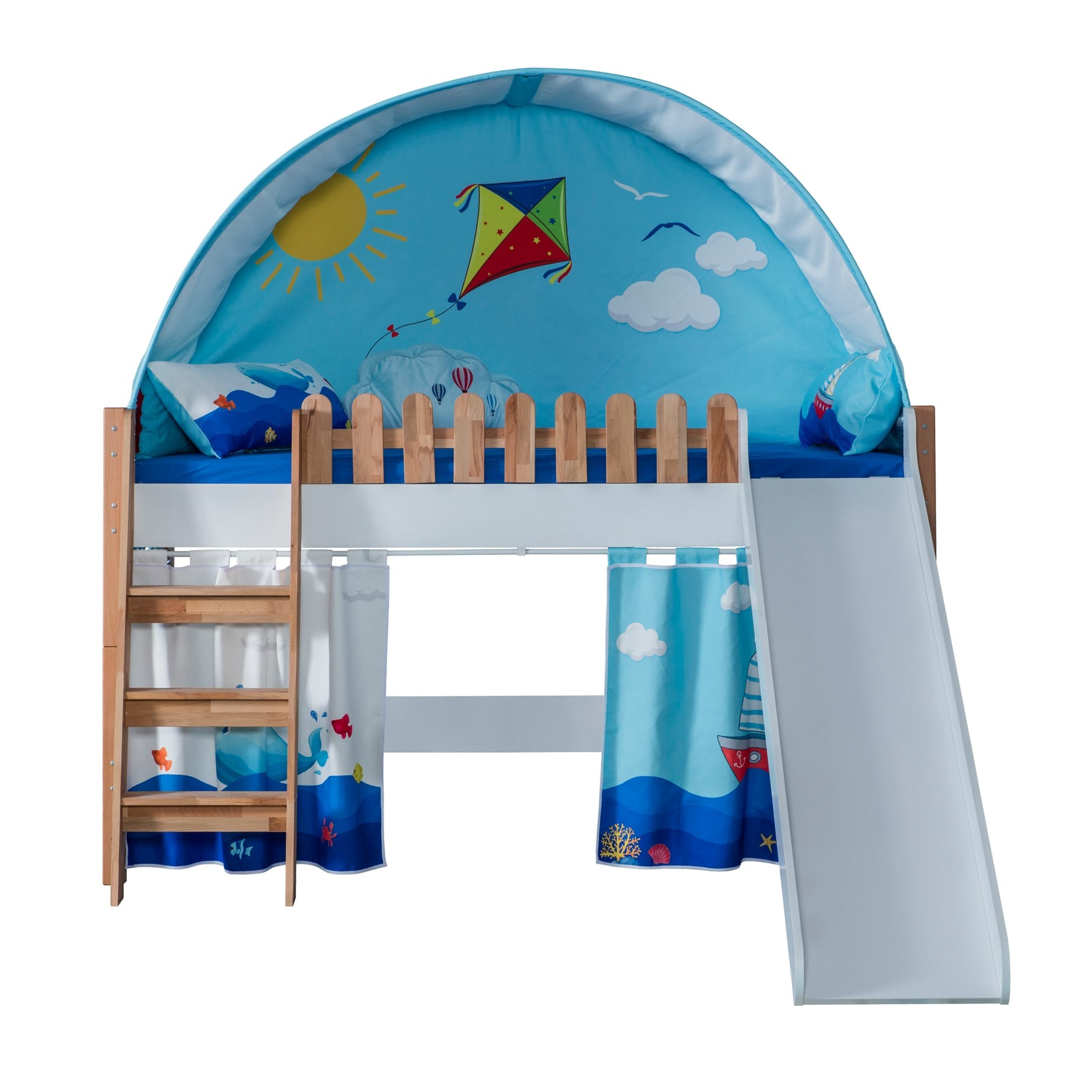 My House Play Bed â Bow Tent And Curtain (Blue)