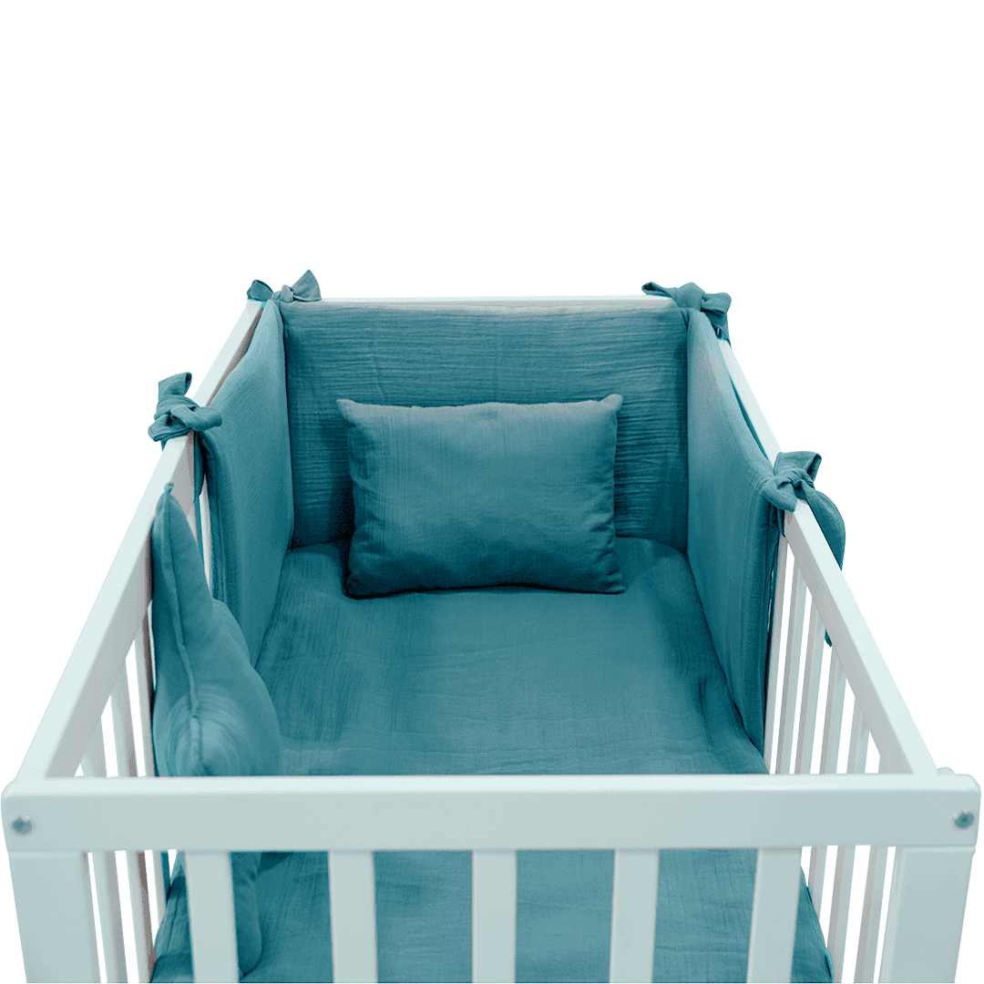 طقم مفرش لسرير البيبي (Upscale) – أزرق - الصورة 3