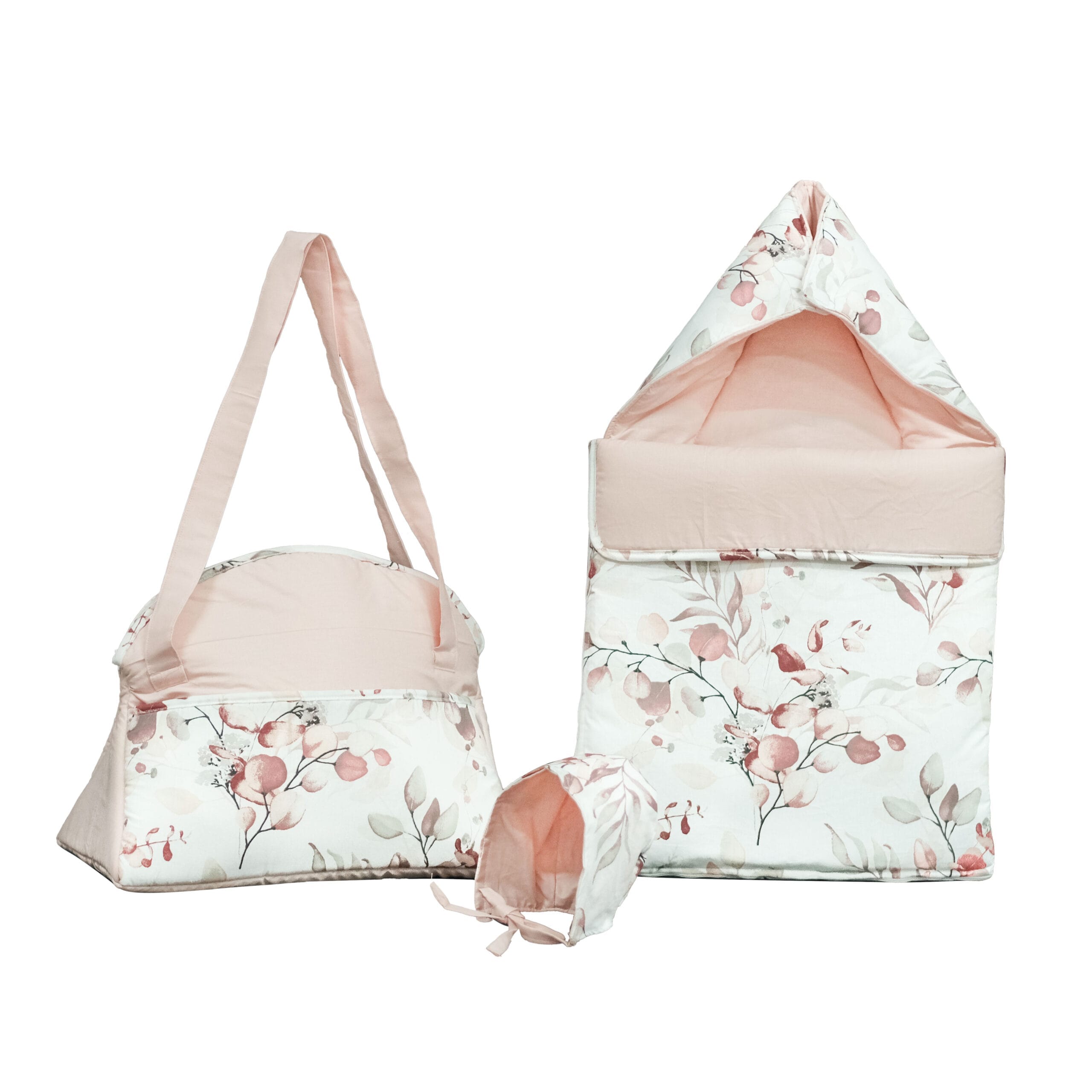 بطانية قماط لحديثي الولادة مع حقيبة للأم (للي) زهري