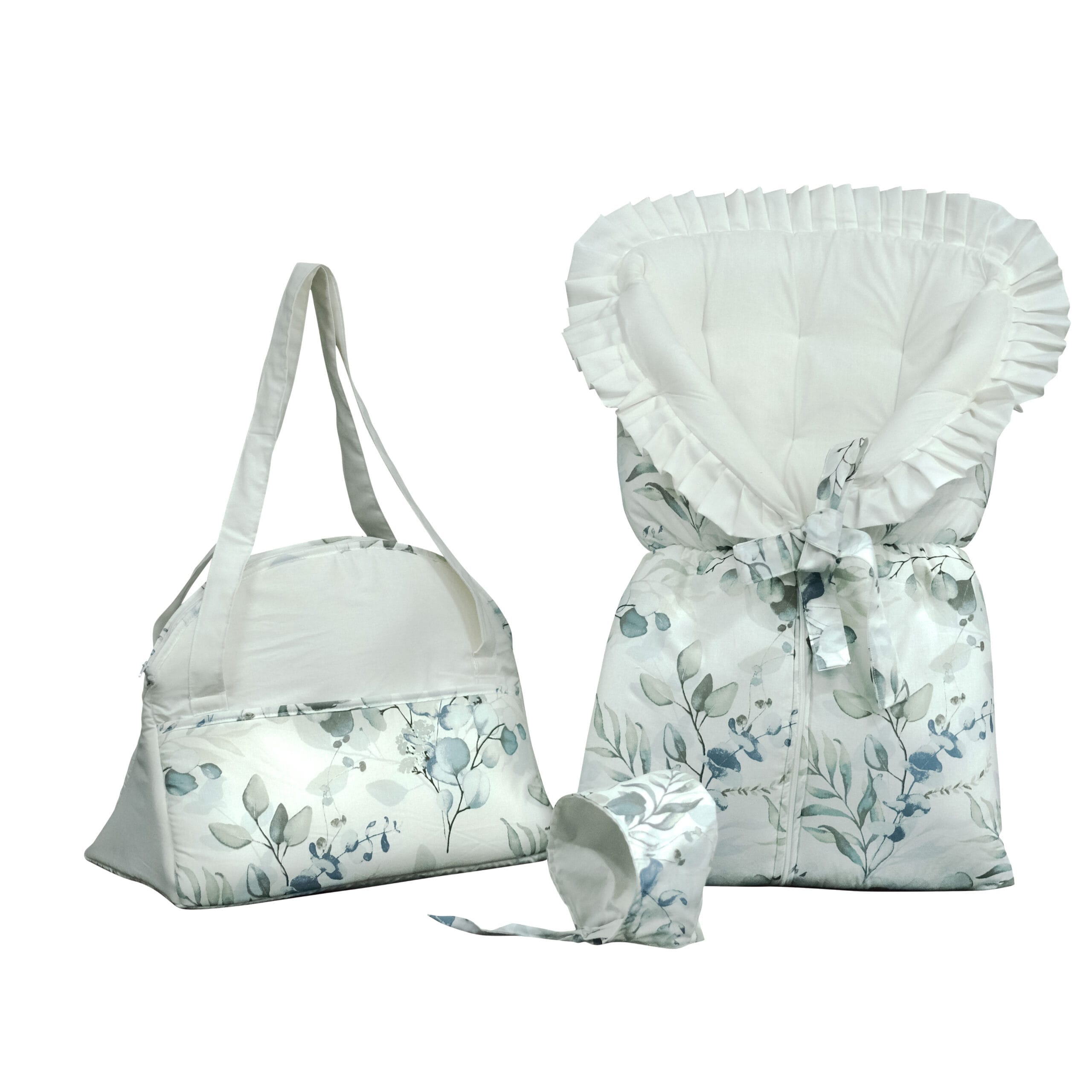 بطانية قماط لحديثي الولادة مع حقيبة للأم (توليب) بيج