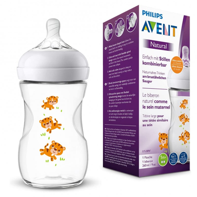Avent Natural Baby Bottle 260 ml Tiger - Image 2
