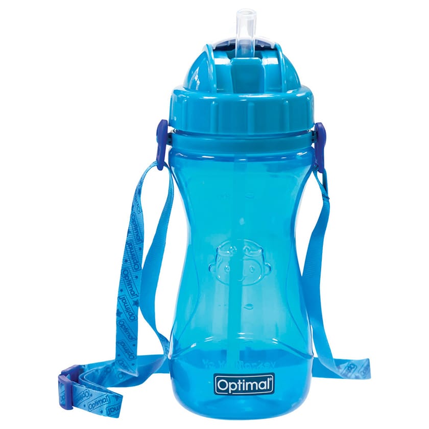 Optimal Silicone Straw Bottle (500 ml) Blue