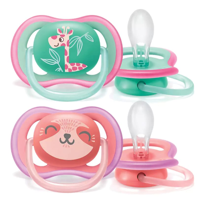 Avent ultra air pacifier mixte animals (18 m+) pink