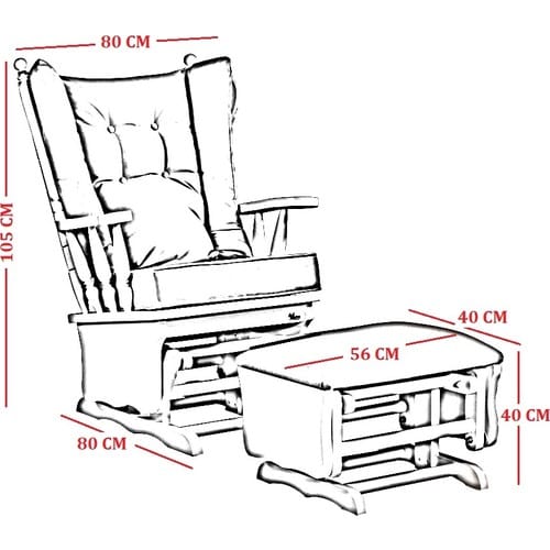 Meltem Nursery Rocking Chair Set Beige - Image 3