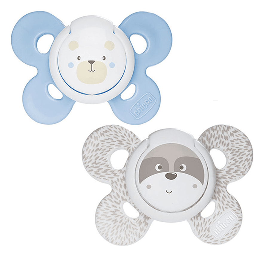 Chicco Physio Comfort Silicone Pacifier (0-6 m) (2 Pcs) Boy (Grey)