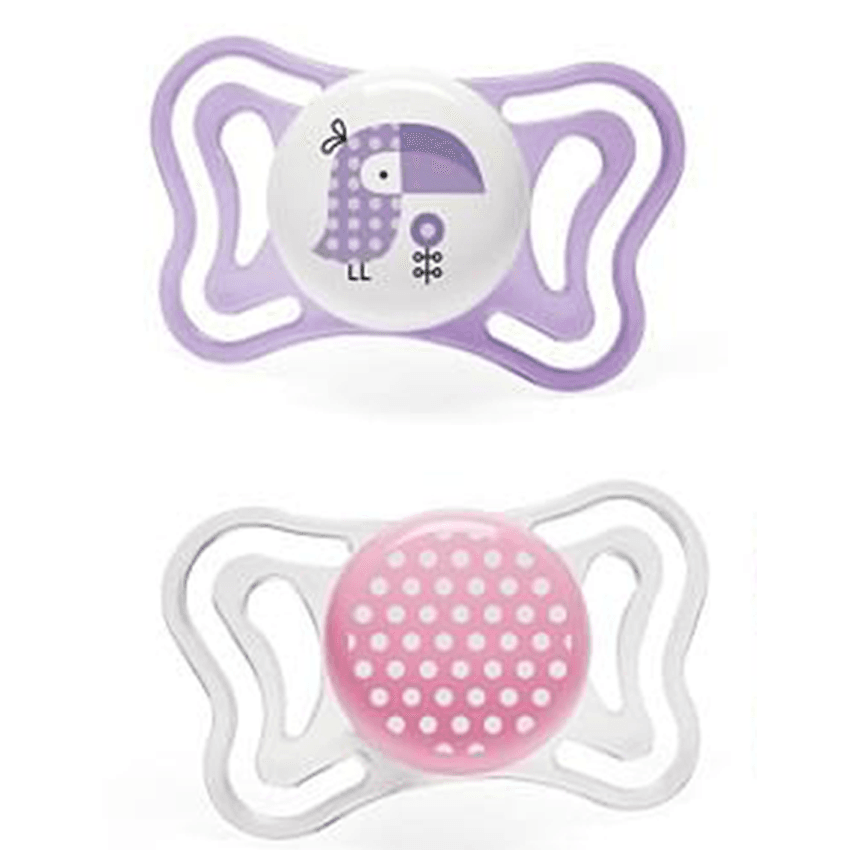 Chicco Soother Physio Light Girl Pacifier Purple-white (2-6 m) (2 Pcs)