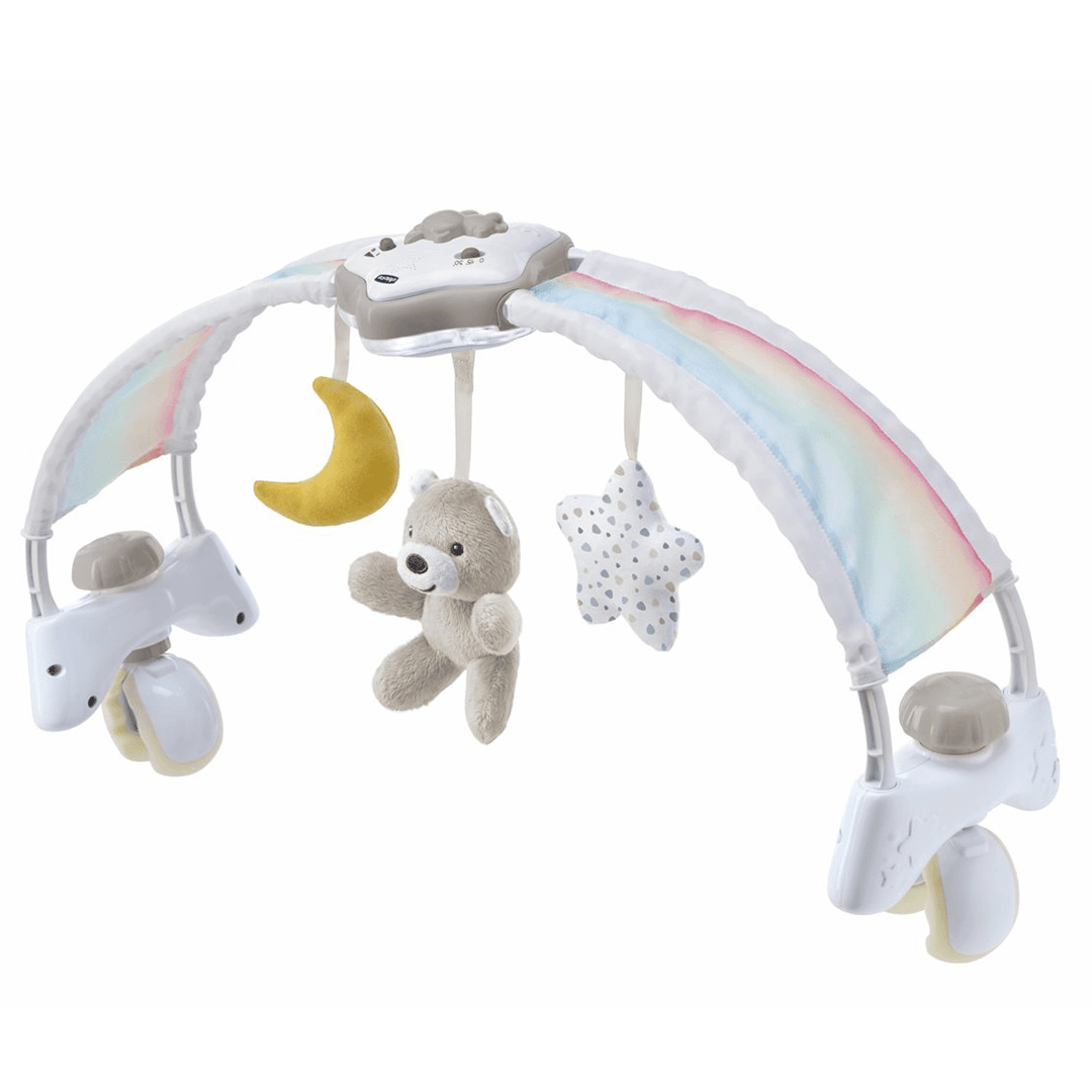 Chicco First Dreams 2-in-1 Rainbow Sky Bed Arch Mobile, Natural