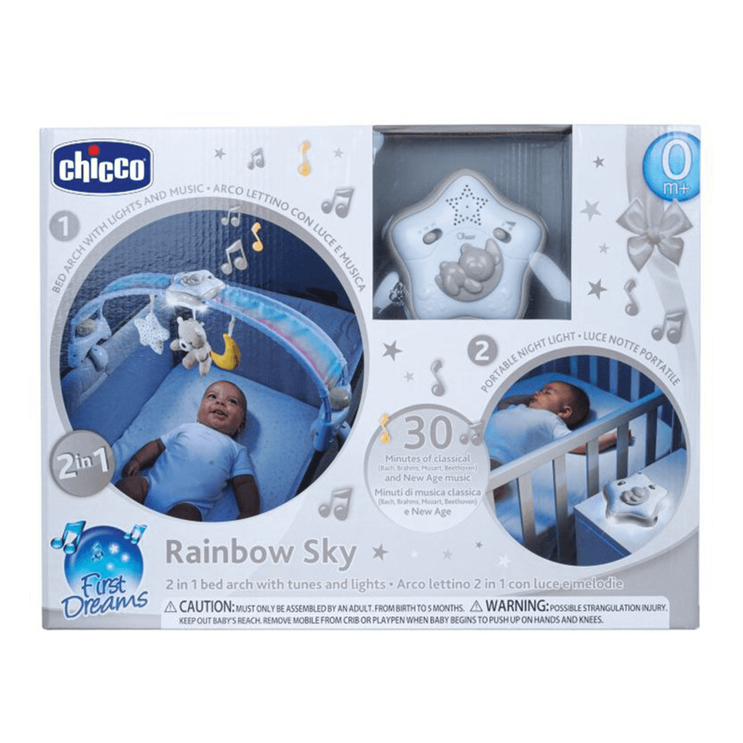Chicco First Dreams 2-in-1 Rainbow Sky Bed Arch Mobile, Natural - Image 5