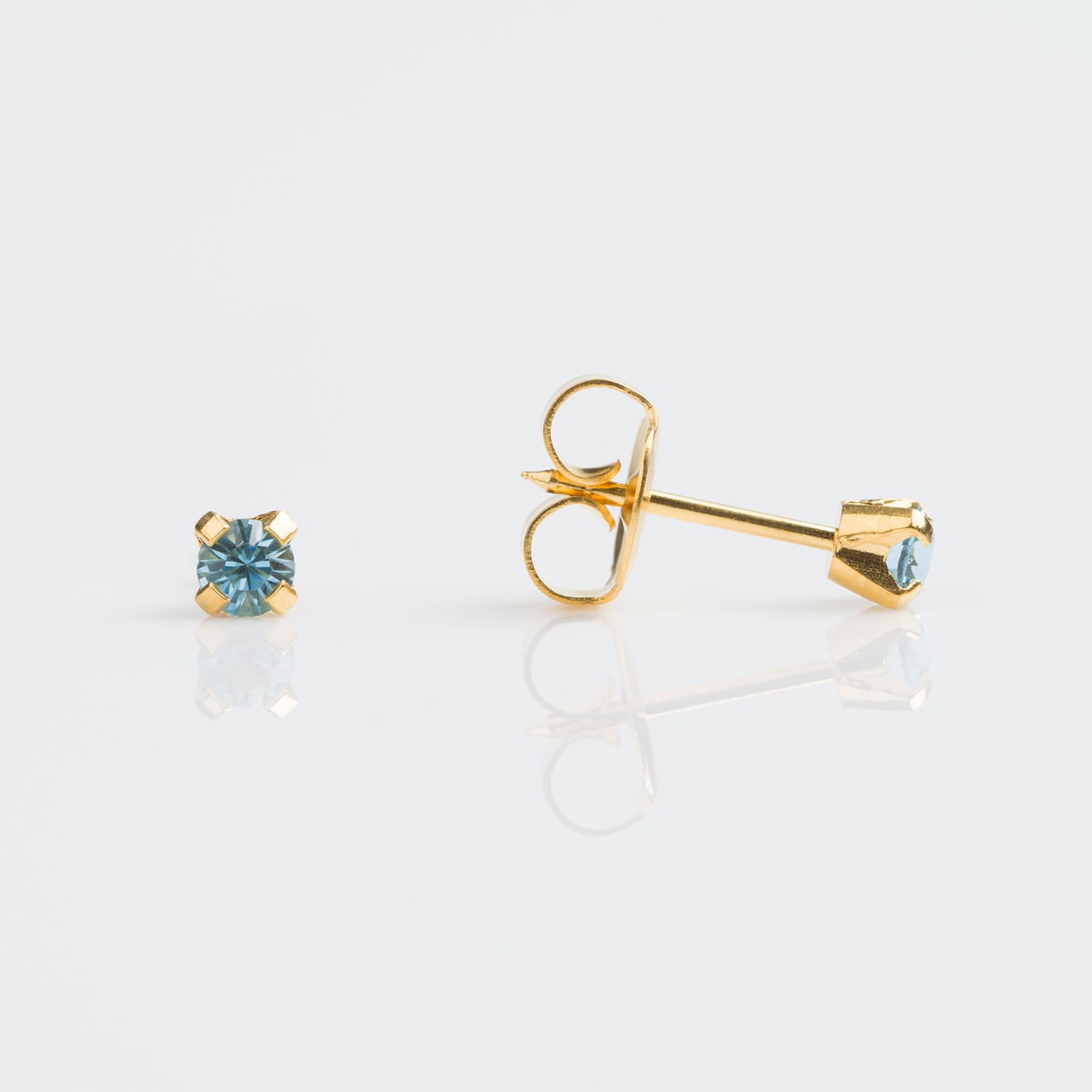 Tiny Tips Earrings (GP 3mm Mar Aqua Tiffany -TT103)
