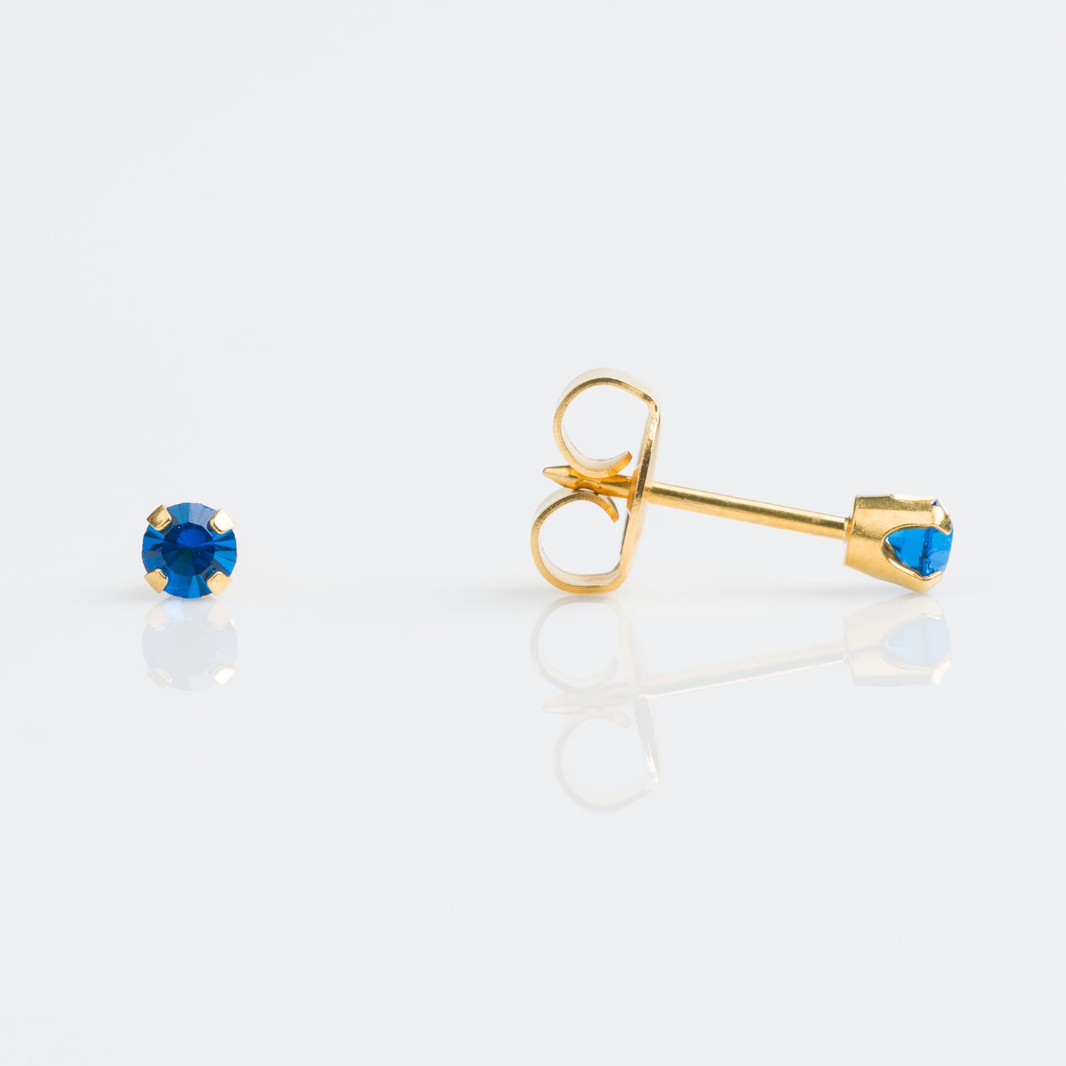 Tiny Tips Earrings (GP 3mm Sep Sapphire Tiffany TT-109)