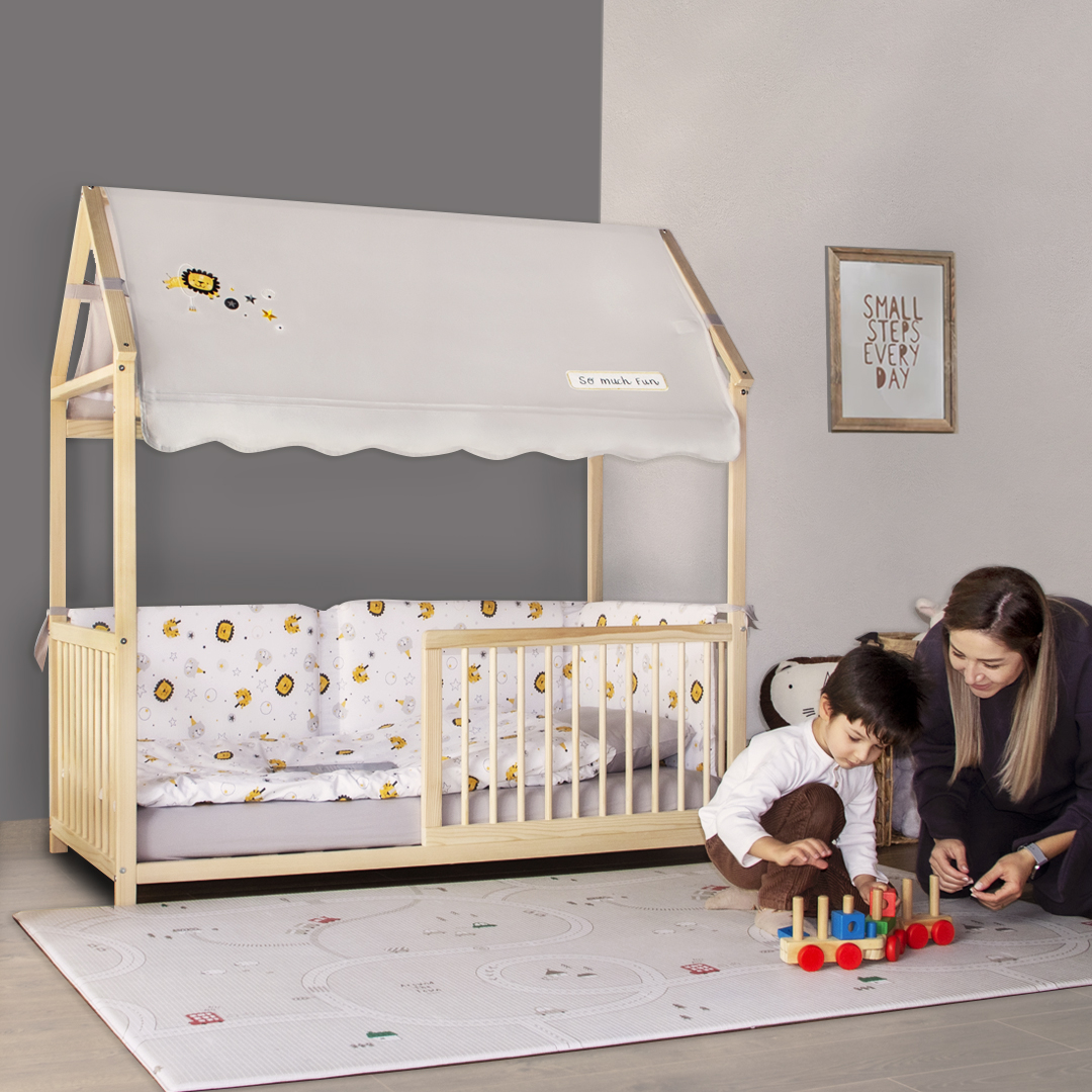 Kukka Wooden Montessori Activity Bed 70X140 Cm (Lion Grey) - Image 7