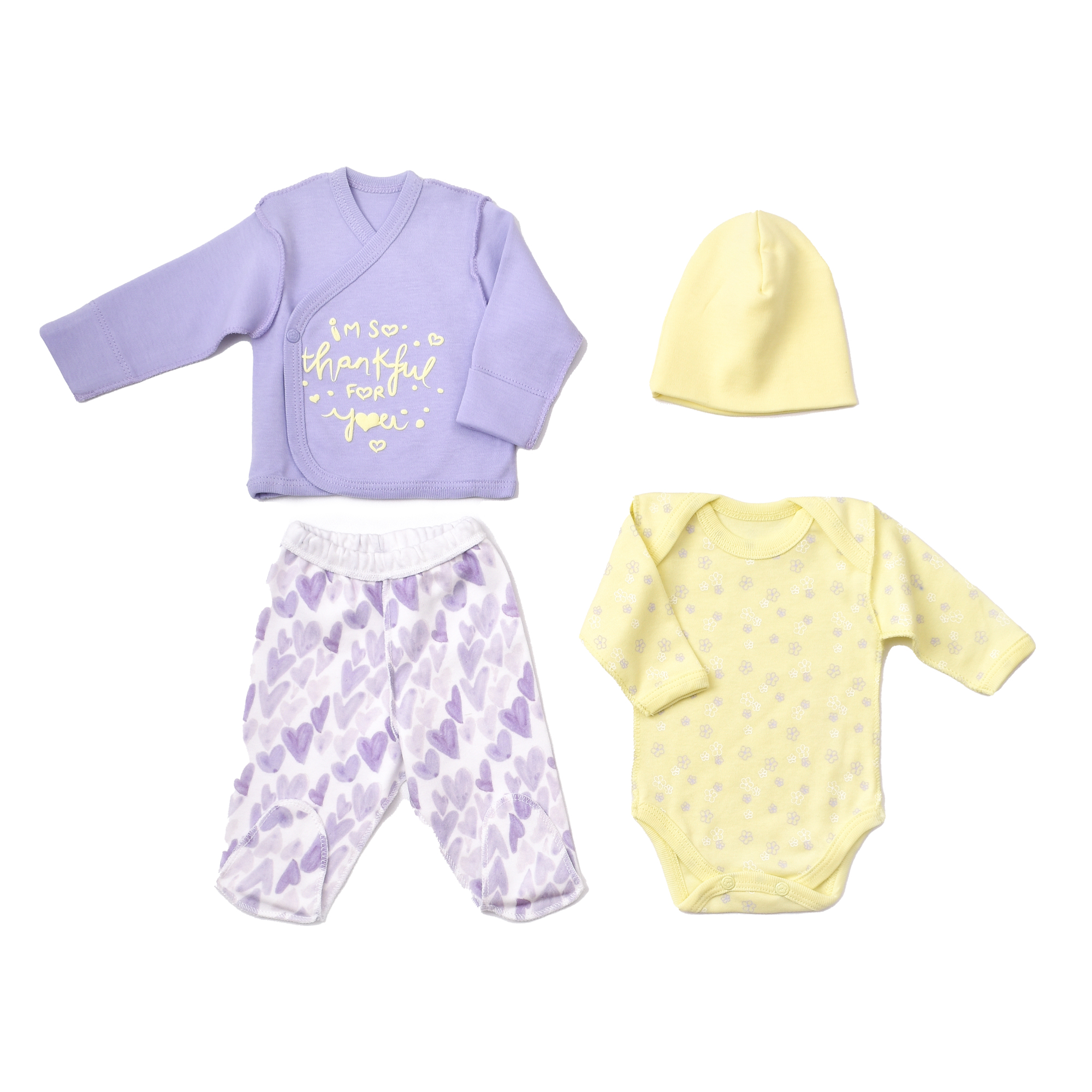 BiOrganic Love You Baby Newborn Set Yellow