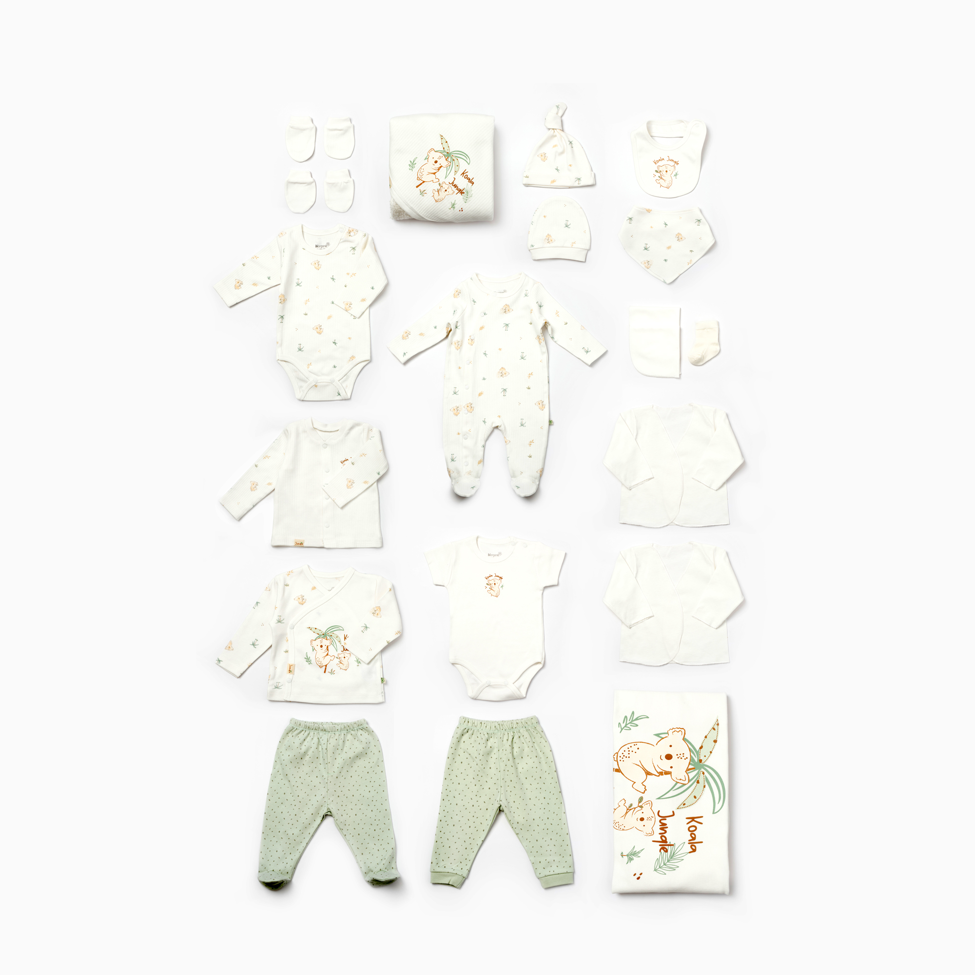 BiOrganic Koala Jungle Newborn 20 Pieces Set Mint (0-3 Months)