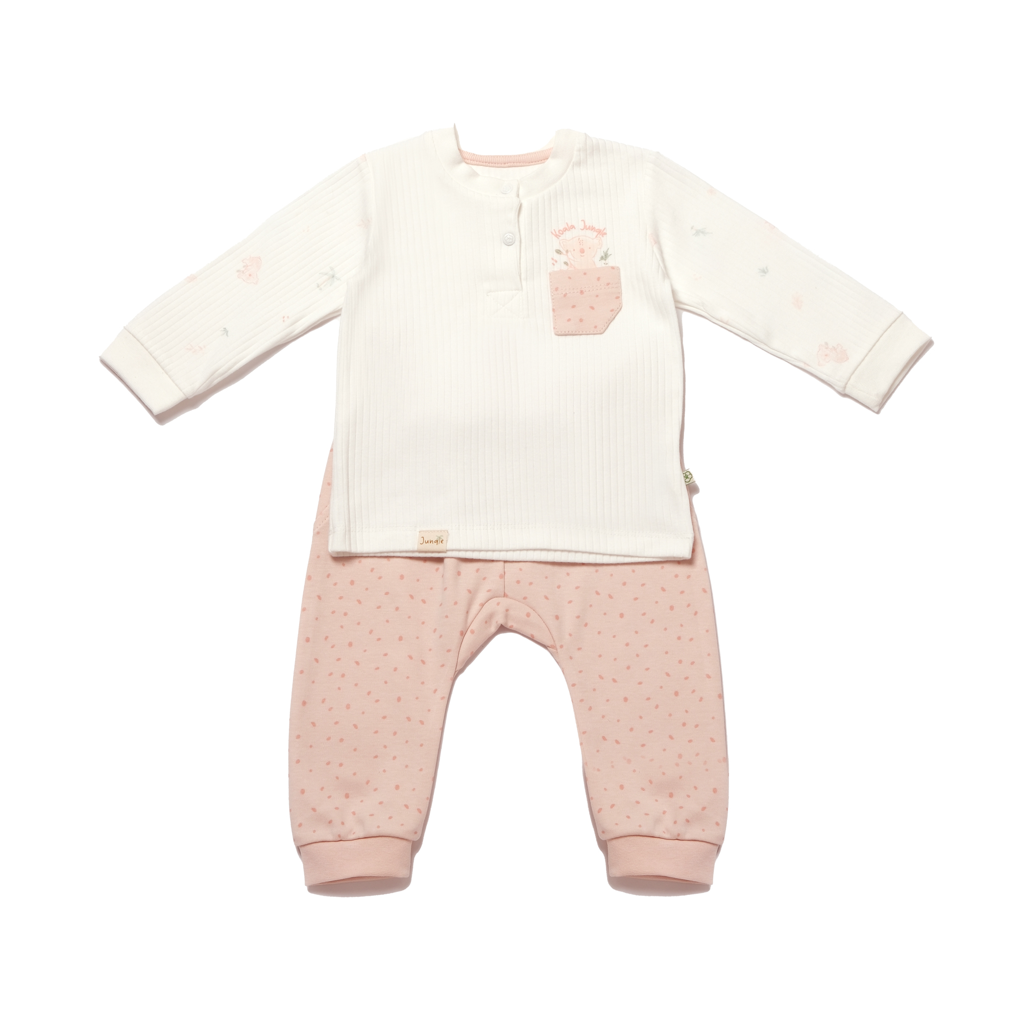 BiOrganic Koala Jungle Sweatshirt and Trousers Pink (2 Years)