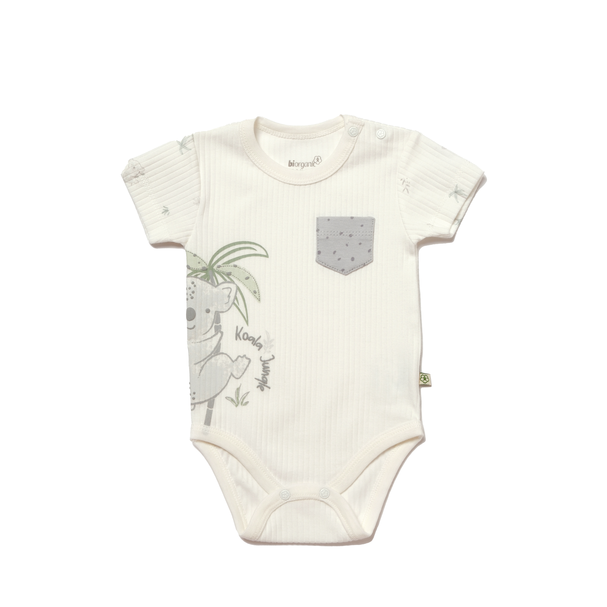 BiOrganic Koala Jungle Body Short Sleeve Grey (18-24 Months)