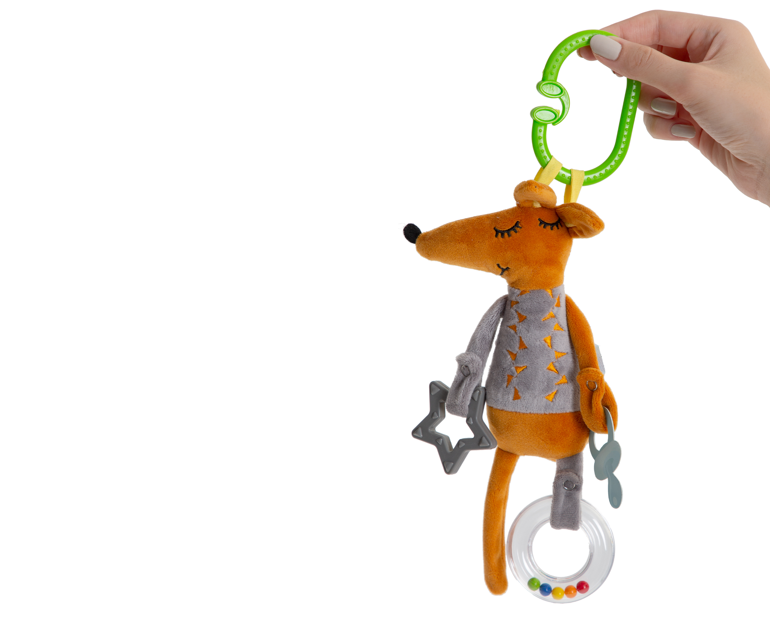 Babyjem Fox Stroller Toy Gray - Image 4