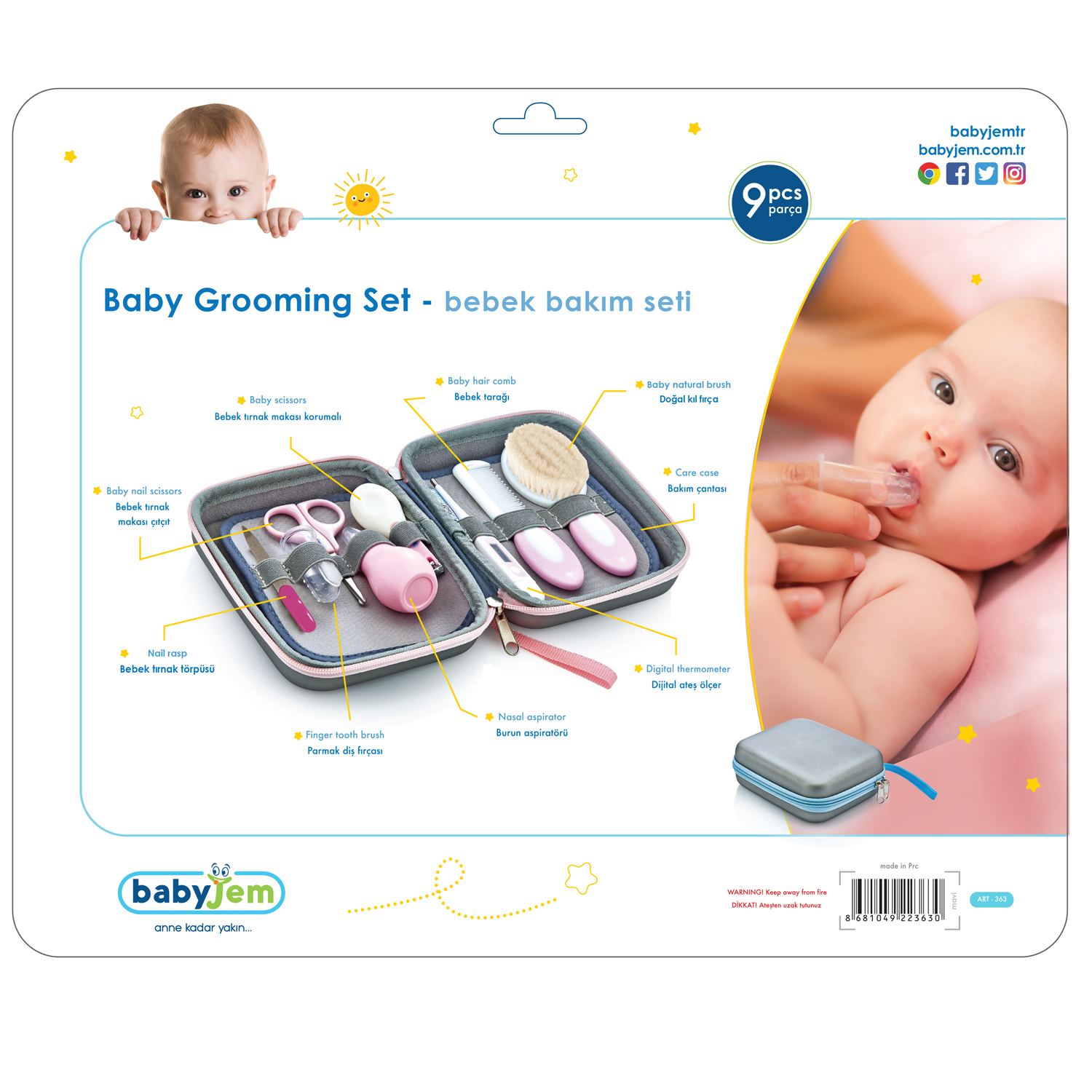 Babyjem Baby GroomiÌng Set 9 Pcs/ Blue - Image 4