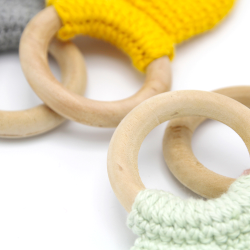 Babyjem Wooden Ring Teether Green - Image 3