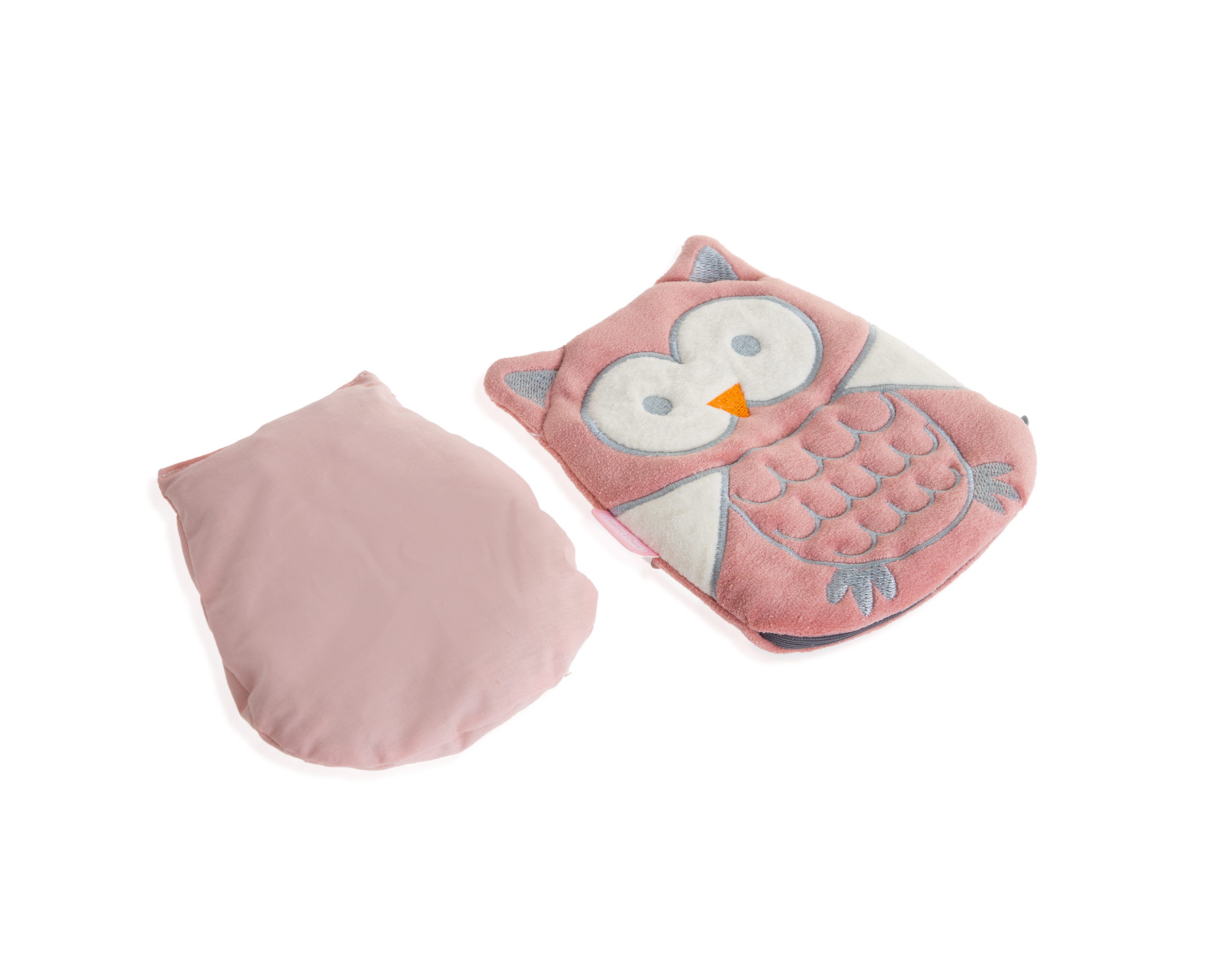 Babyjem Cherry Seeds Filled Velvet Colic Pillow / Owl / Rose Color