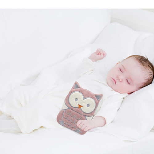 Babyjem Cherry Seeds Filled Velvet Colic Pillow / Owl / Rose Color - Image 2