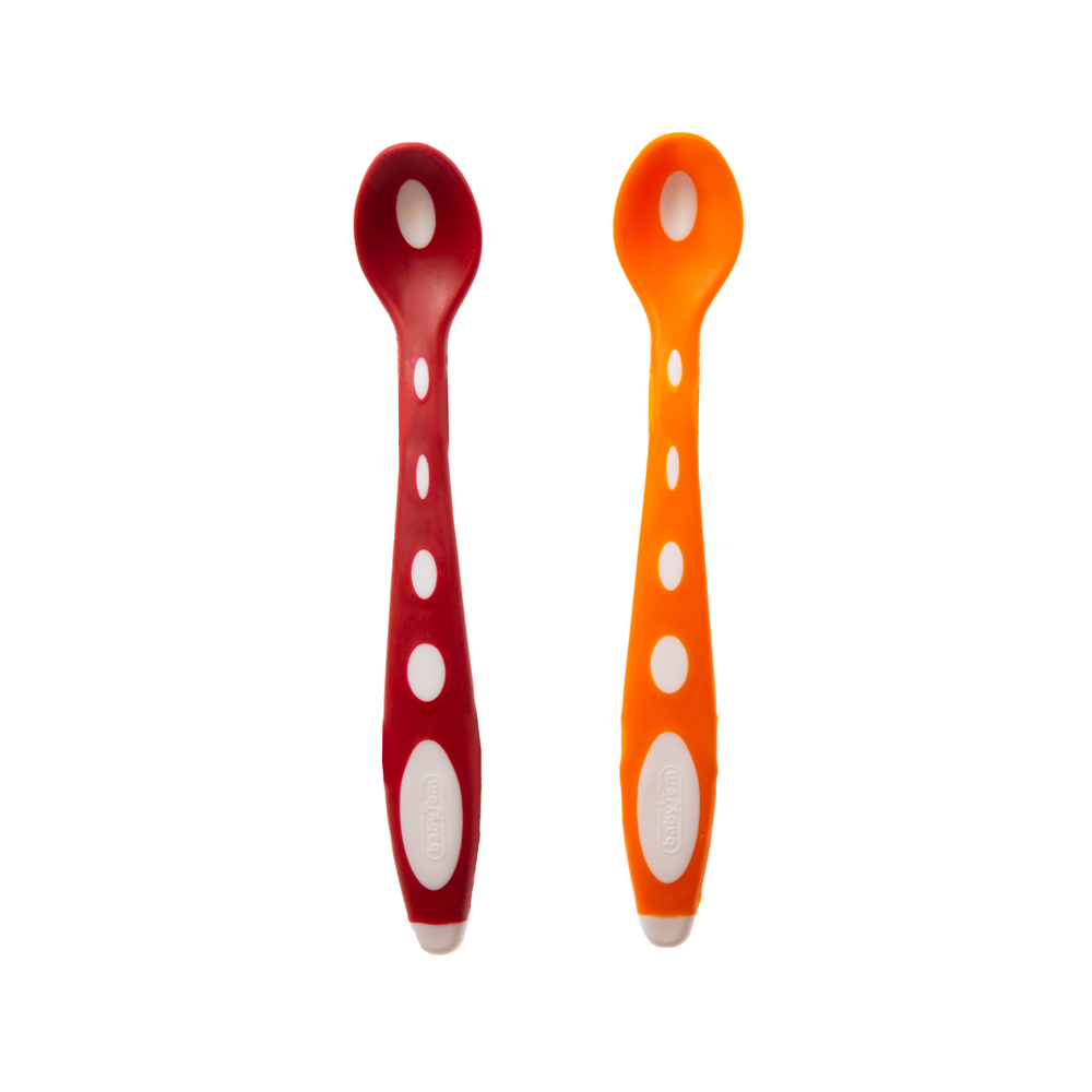 Babyjem Soft Tip Spoon 2 Pcs (Orange & Red) - Image 3