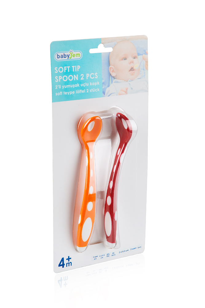 Babyjem Soft Tip Spoon 2 Pcs (Orange & Red) - Image 7
