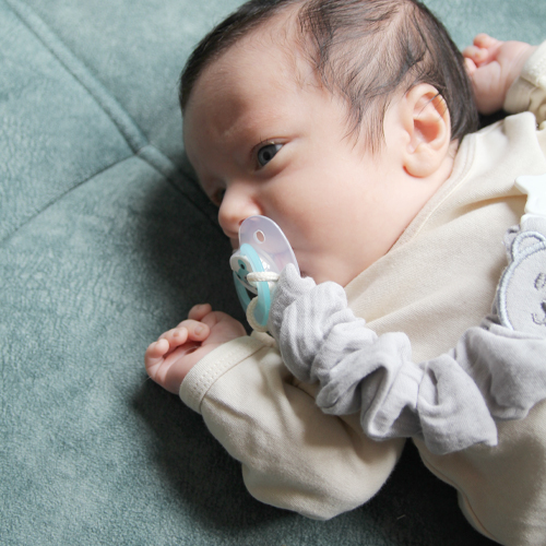 Babyjem Pacifier Hanger With Raw Silk Material(Muslin) Grey - Image 3