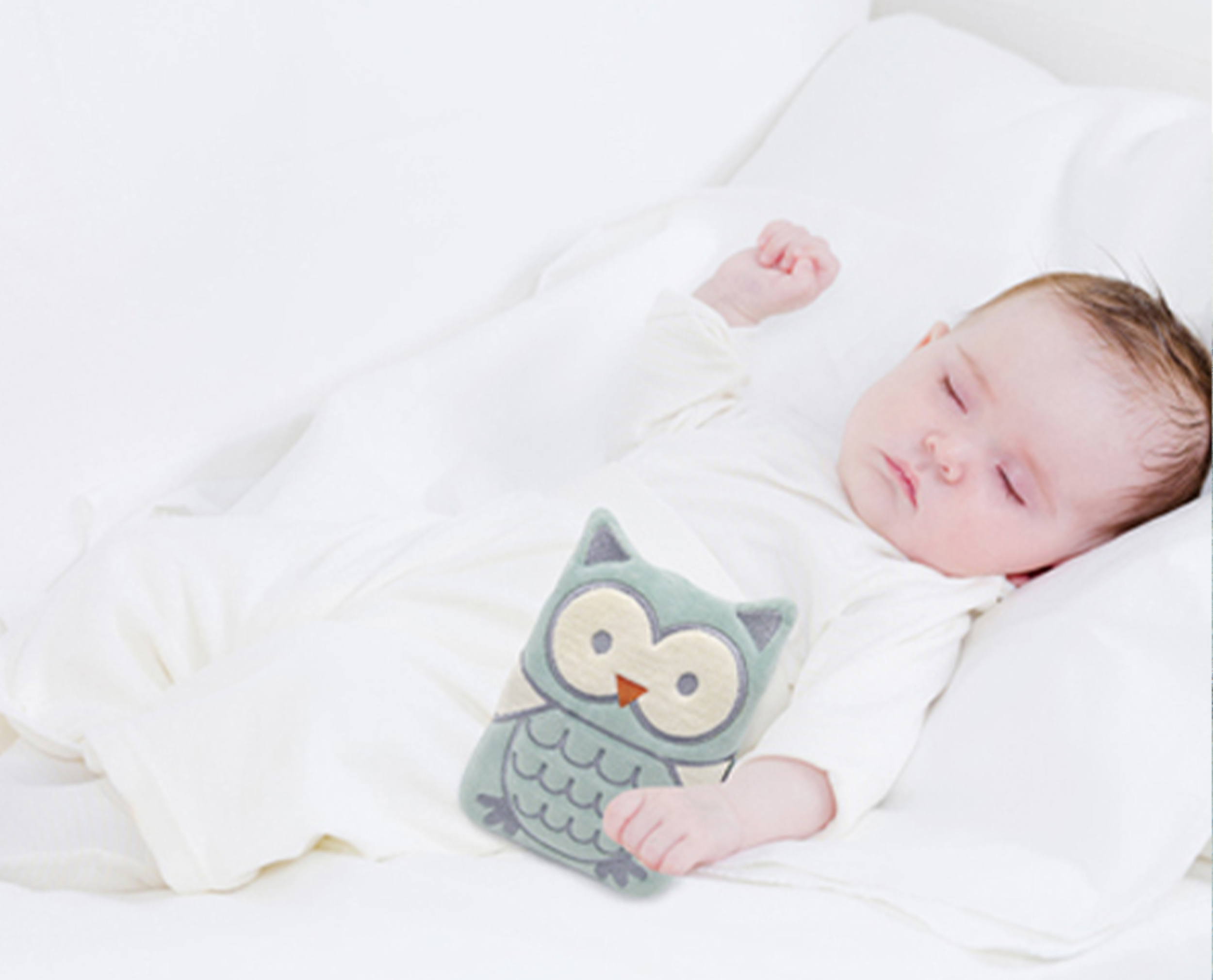 Babyjem Cherry Seeds Filled Velvet Colic Pillow / Owl / Green - Image 2
