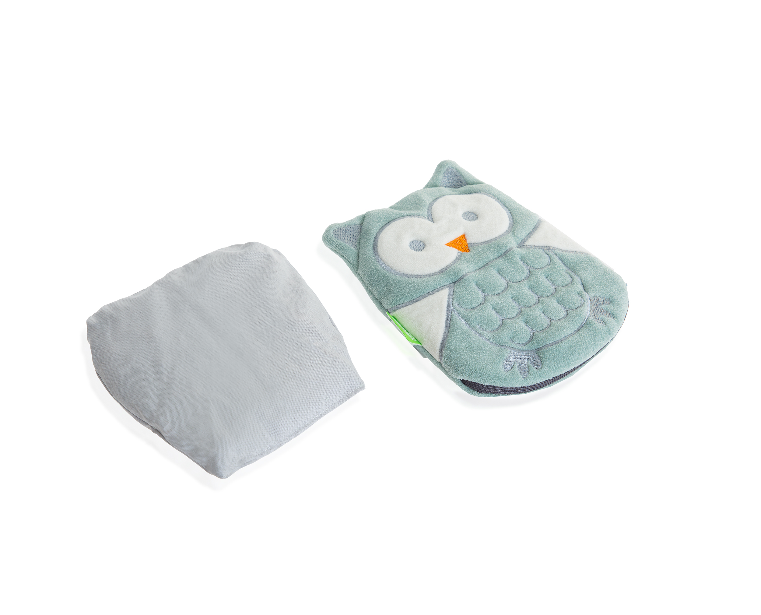Babyjem Cherry Seeds Filled Velvet Colic Pillow / Owl / Green - Image 3