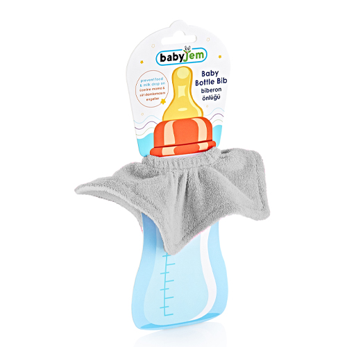 Babyjem Baby Bottle BiÌb Grey - Image 4