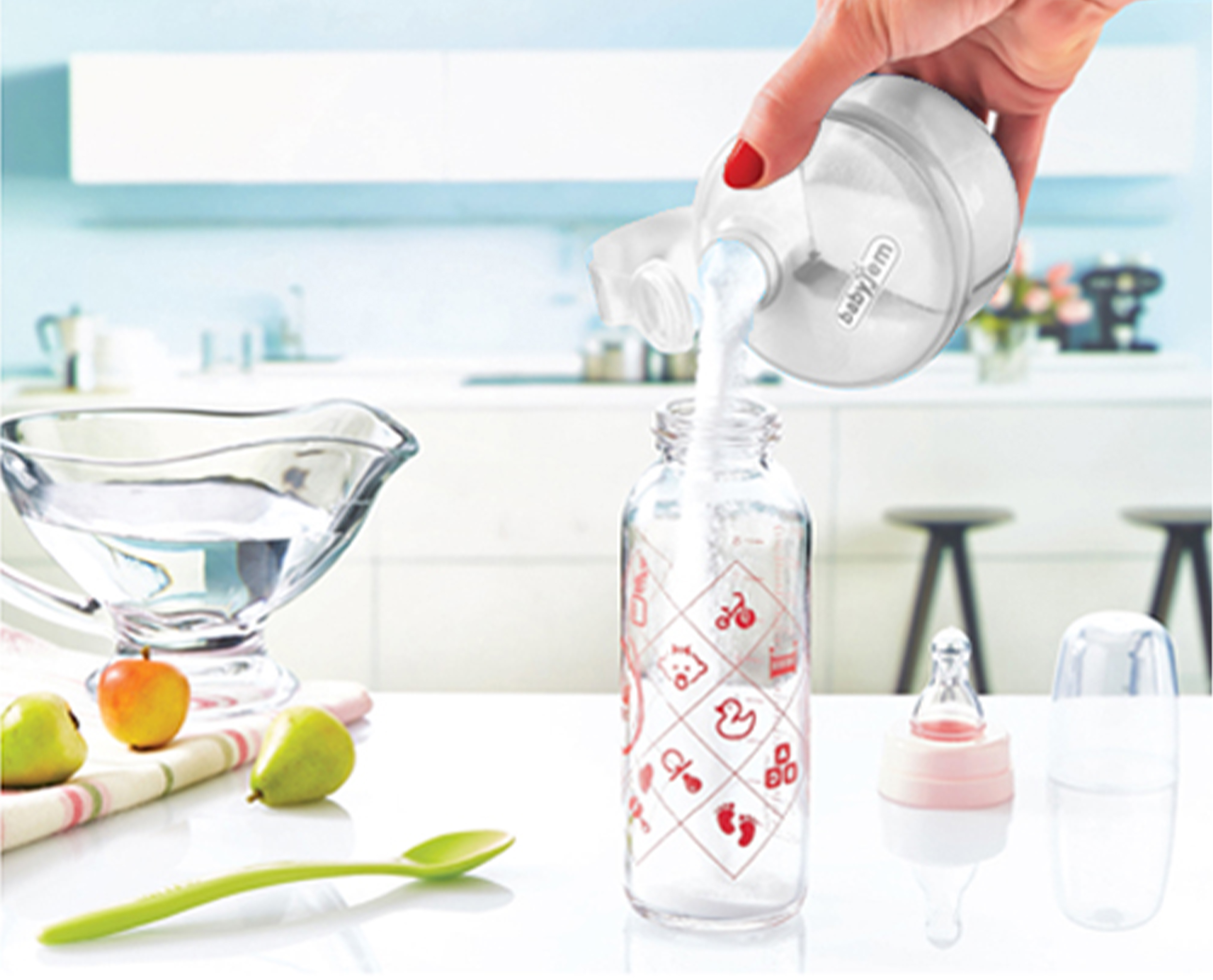 Babyjem Powder Food Container WhiÌte - Image 2