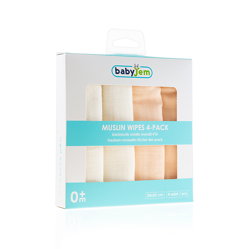 Babyjem Muslin Mouth Tissue / 4 Pcs / Salmon