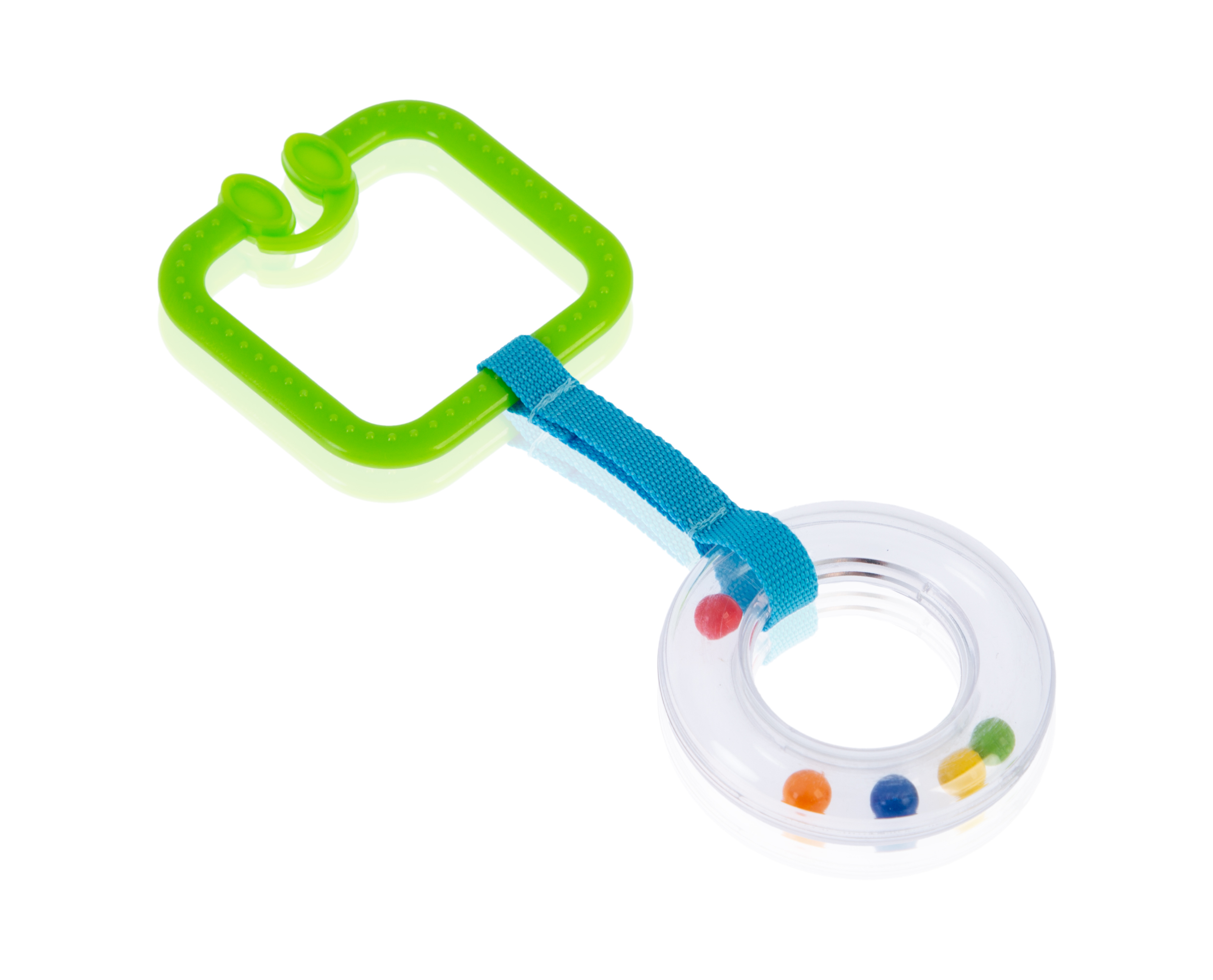 Babyjem Rattle Ring Green Square