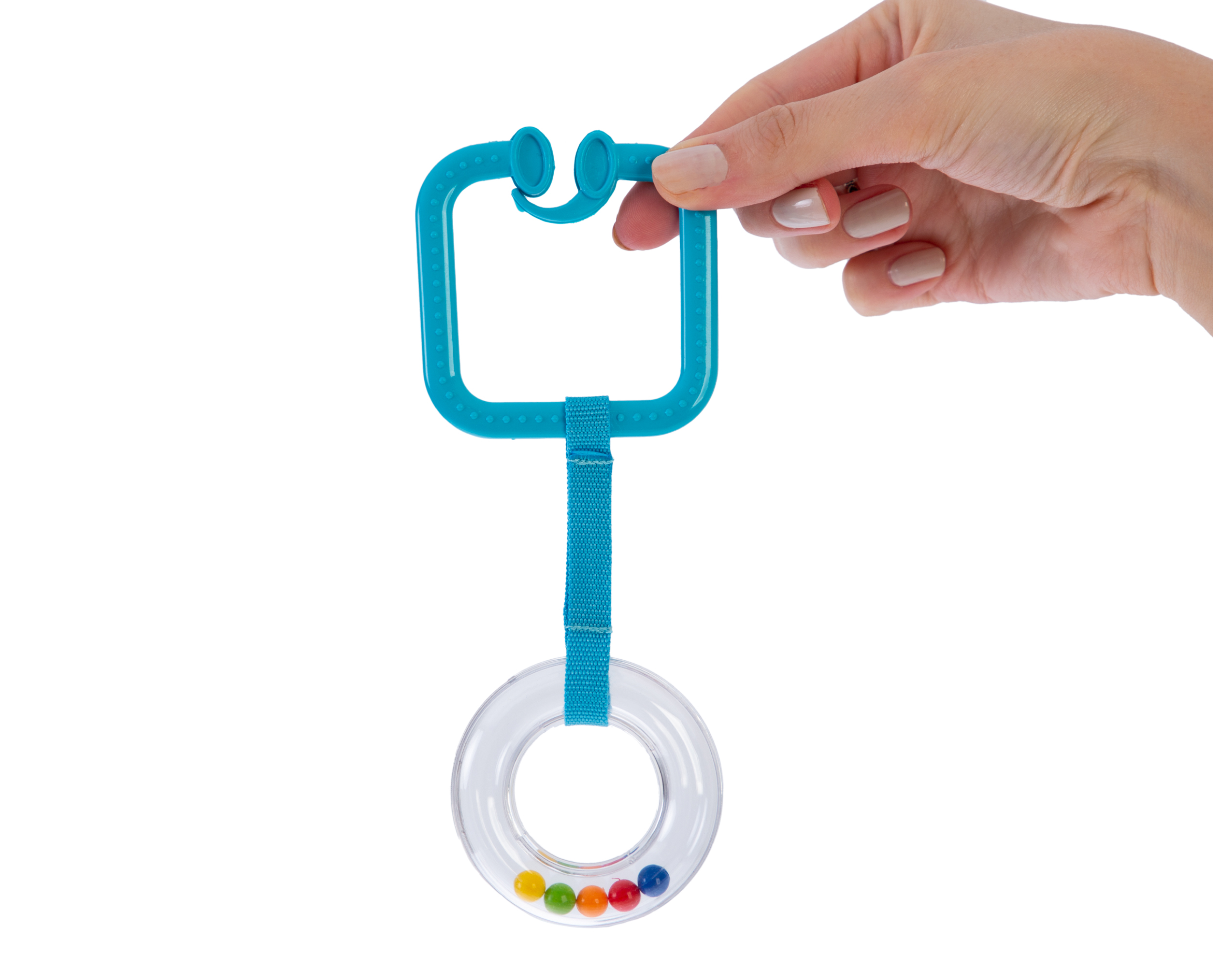 Babyjem Rattle Ring Blue Square - Image 2