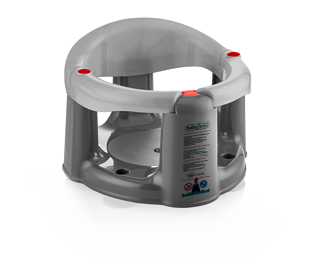 Babyjem Anti-Slip Baby Bath & Feeding Seat Grey