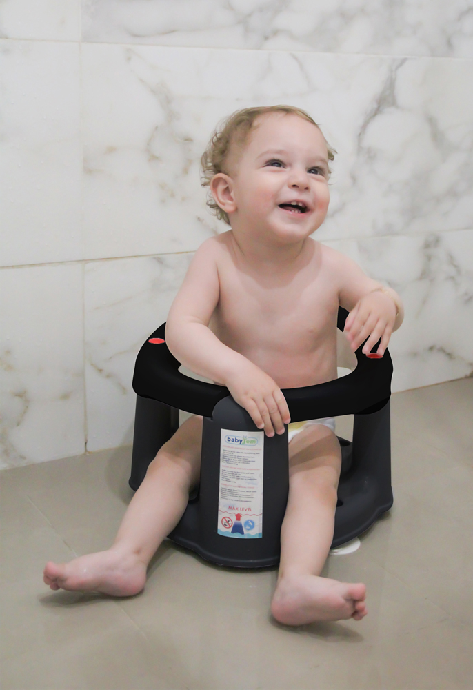 Babyjem Anti-Slip Baby Bath & Feeding Seat Black - Image 3