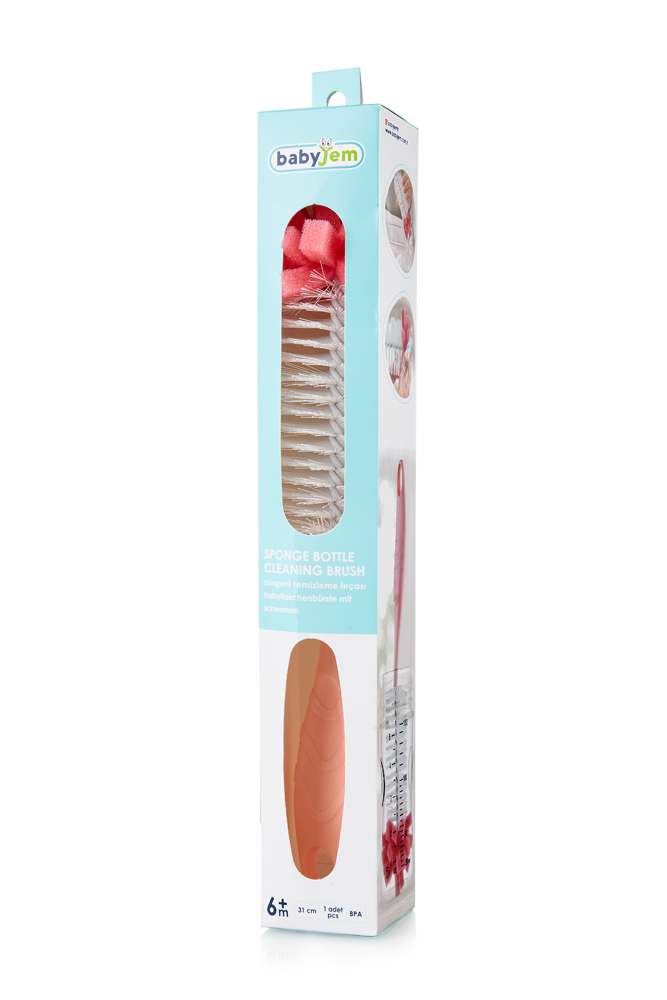 Babyjem Sponge Bottle Cleaning Brush PiÌnk - Image 7