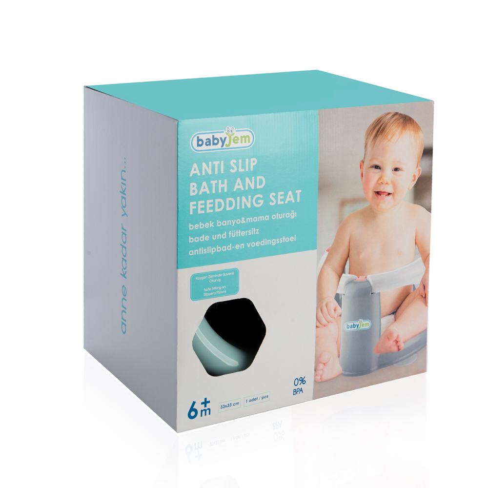 Babyjem Anti-Slip Baby Bath & Feeding Seat Turquoise - Image 4