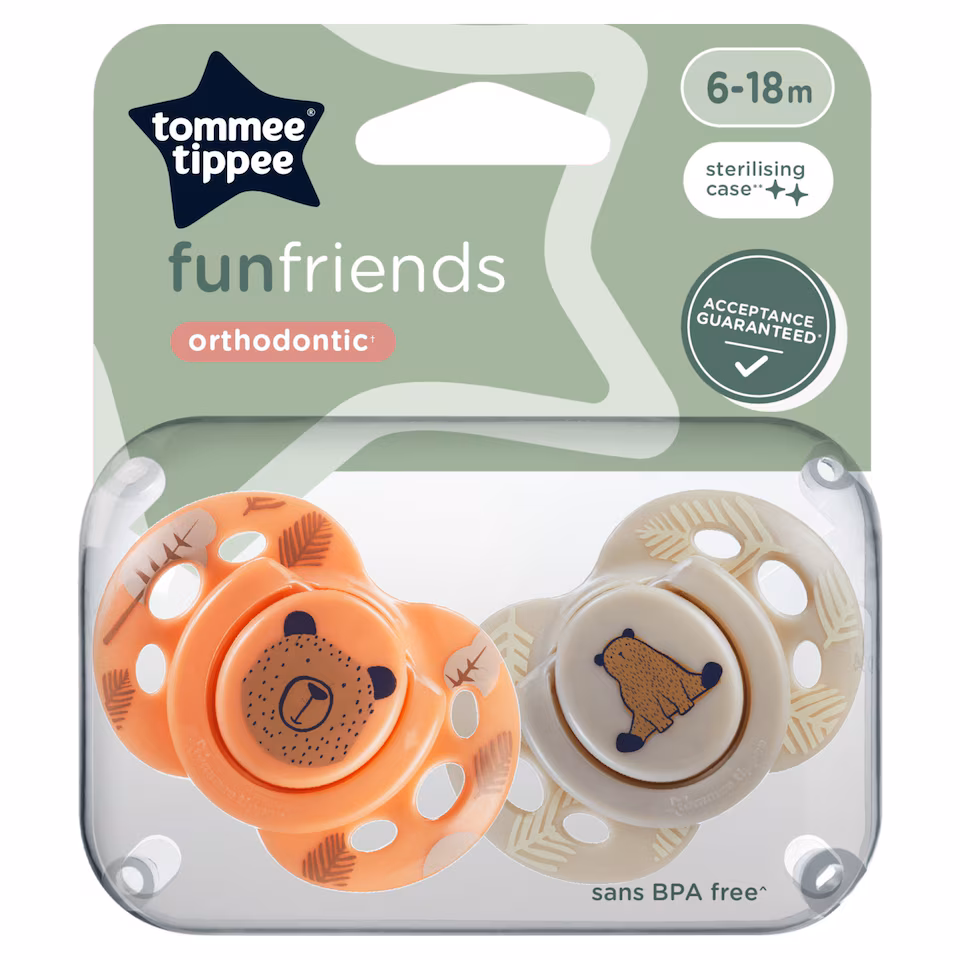 Tommee Tippee Fun Friends Soother Pack Of 2 (6-18M)
