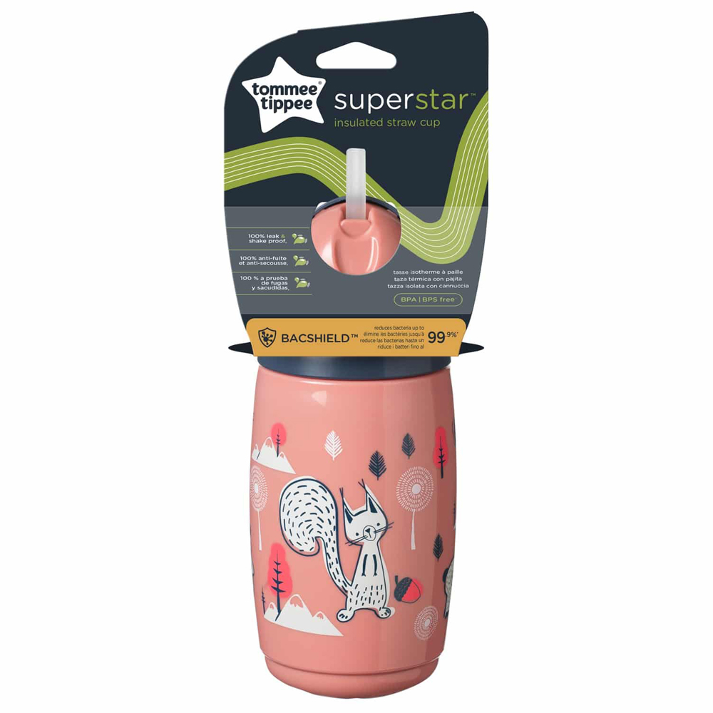 Tommee Tippee Super Star Insulated Straw Cup 266 ml (12m+) Pink - Image 2