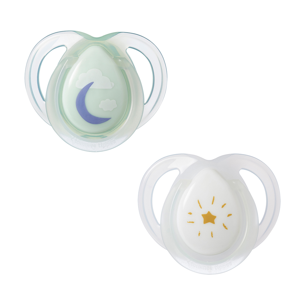 Tommee Tippee Night Time Soother Pack Of 2 (0-6M) Green - Image 2