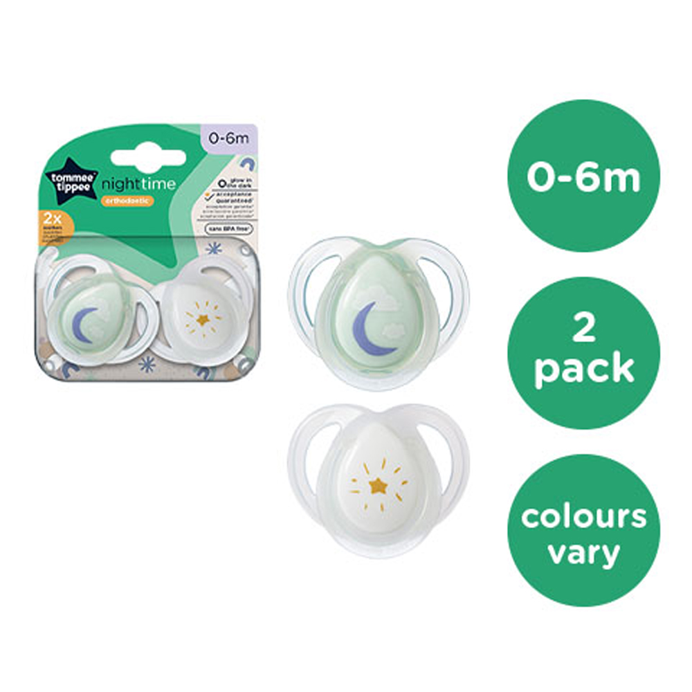 Tommee Tippee Night Time Soother Pack Of 2 (0-6M) Green - Image 3