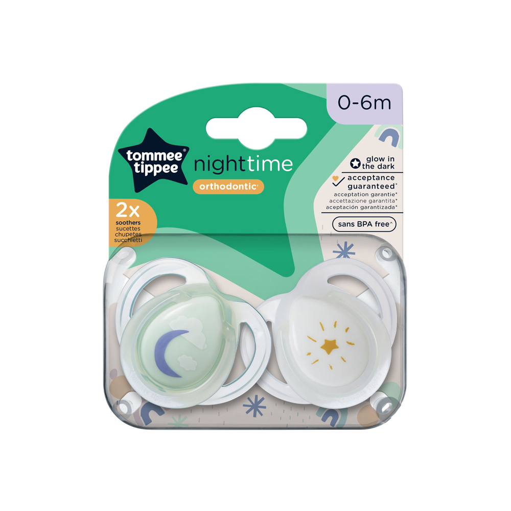 Tommee Tippee Night Time Soother Pack Of 2 (0-6M) Green - Image 4