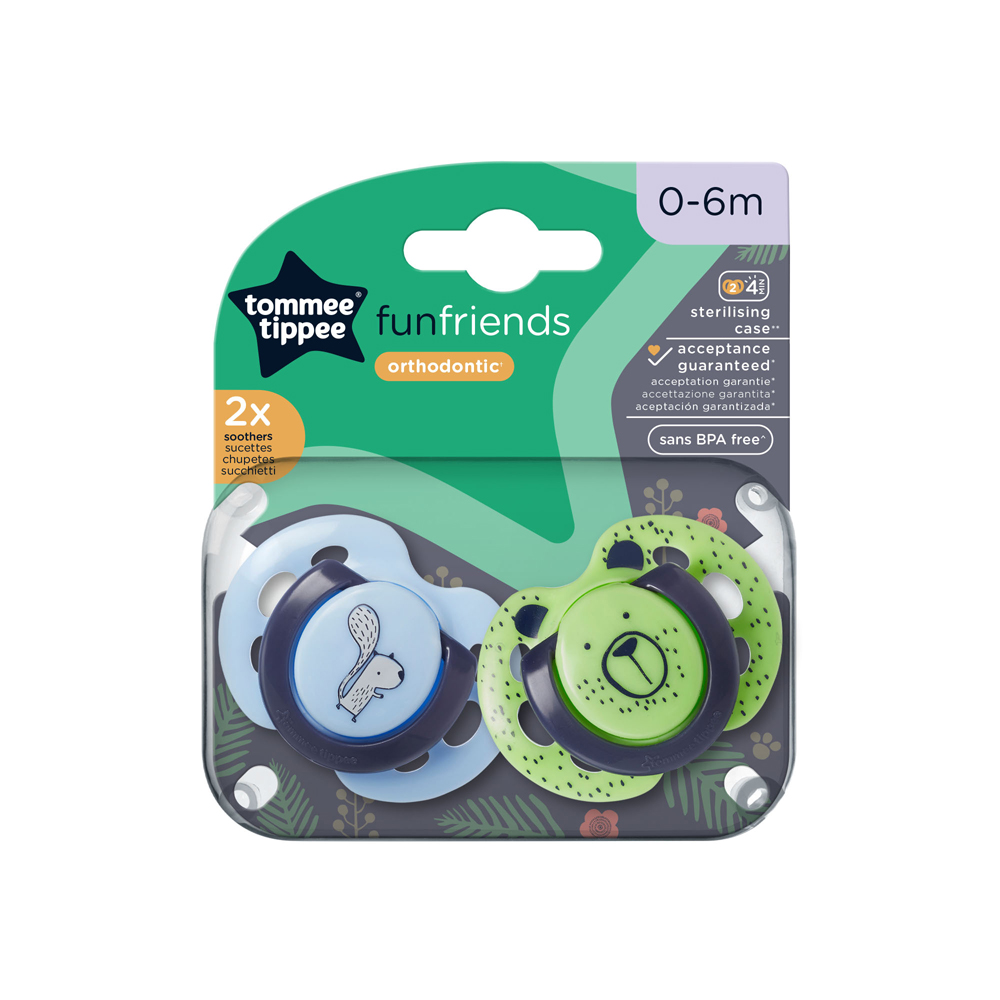 Tommee Tippee Fun Friends Soother Pack Of 2 (0-6M) Blue - Image 3