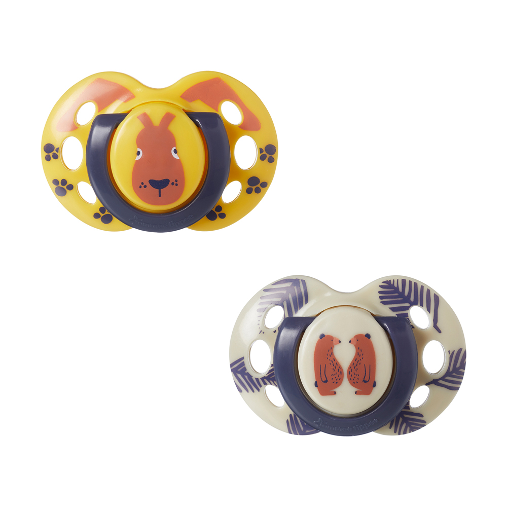 ألهاة تقويم الأسنان تومي تيبي فن فريندز 18-36 متر، بيج وأصفر - الصورة 2