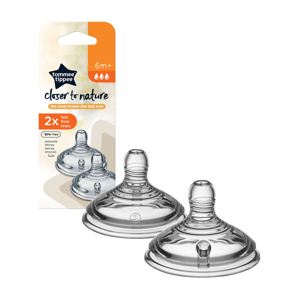 Tommee Tippee 2X Closer to Nature Fast Flow Teat (3m+)