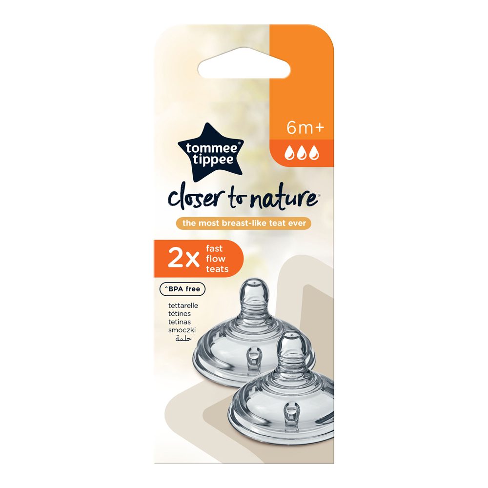 Tommee Tippee 2X Closer to Nature Fast Flow Teat (3m+) - Image 2