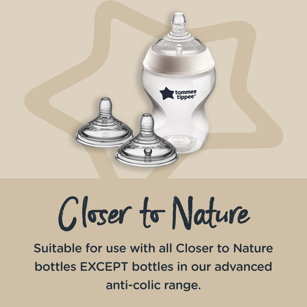 Tommee Tippee 2X Closer to Nature Fast Flow Teat (3m+) - Image 3