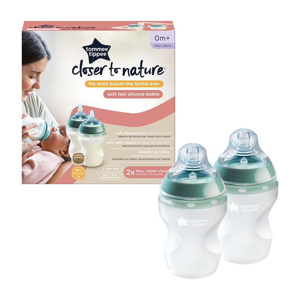 Tommee Tippee Natural Start Silicone Baby Bottle 260ml (2 Pcs) - Image 2
